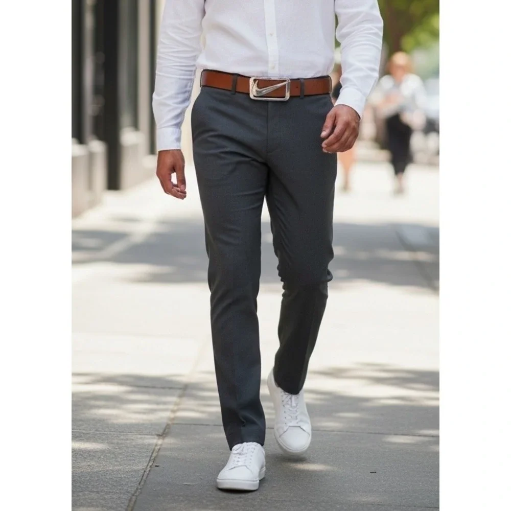 Nike Genuine Leather Swoosh Buckle Belt‎ Tan Brown Small